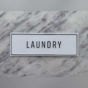 Magnolia (Hearth & Hand) metal embossed laundry sign in black and white - NWOT